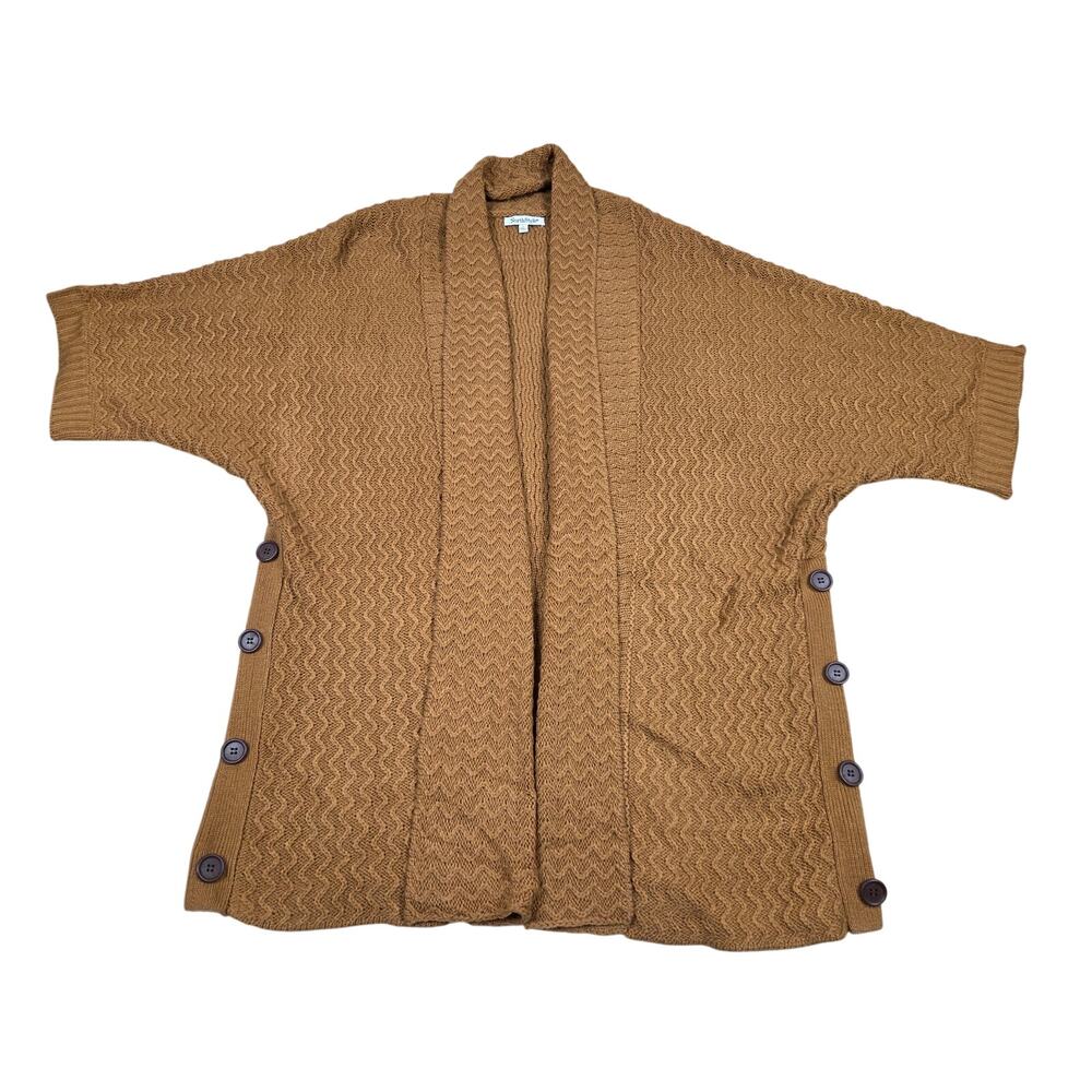 North Style Caramel Brown Long Knit Cardigan